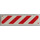 LEGO Weiß Fliese 1 x 4 mit Danger Streifen mit roten Ecken (2431 / 19973)