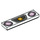 LEGO Hvit Tile 1 x 4 med Headlights og Blomst (2431 / 78762)