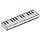 LEGO Hvit Tile 1 x 4 med Piano Keyboard (2431 / 65679)