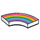 LEGO Weiß Fliese 2 x 2 Gebogen Ecke mit Coral, Gelb, Turquoise, Azure, und Lavender Rainbow (27925 / 62266)