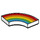 LEGO White Tile 2 x 2 Curved Corner with Red, Orange, Yellow, Green, and Blue Rainbow (27925 / 99260)