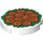 LEGO White Tile 2 x 2 Round with 12 Chinese Lion&#039;s Head Meatballs on Green with Bottom Stud Holder (14769 / 49924)