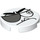 LEGO White Tile 2 x 2 Round with Angry Face with One Sunglasses Lense with Bottom Stud Holder (14769 / 25795)