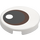 LEGO White Tile 2 x 2 Round with Black Pupil and Copper Iris with Bottom Stud Holder (49479 / 113421)