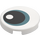 LEGO White Tile 2 x 2 Round with Black Pupil and Metallic Blue Iris with Bottom Stud Holder (44690 / 113420)