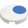 LEGO White Tile 2 x 2 Round with Blue Offset Circle with Bottom Stud Holder (14769 / 103644)