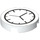 LEGO White Tile 2 x 2 Round with Clock Face (Bottom Stud Holder) (14769 / 80269)