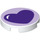 LEGO White Tile 2 x 2 Round with Purple Heart with Bottom Stud Holder (14769 / 36352)