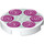 LEGO Bianco Piastrella 2 x 2 Rotondo con Viola Swirls con supporto per bottoncino alla base (14769 / 72416)