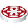 LEGO White Tile 2 x 2 Round with Red Imperial Logo with Bottom Stud Holder (14769 / 50059)