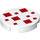 LEGO White Tile 2 x 2 Round with Red Squares with Bottom Stud Holder (14769 / 66985)