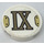 LEGO White Tile 2 x 2 Round with Roman Number &#039;IX&#039; Sticker with Bottom Stud Holder (14769)