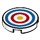 LEGO blanc Tuile 2 x 2 Rond avec Shooting Target avec porte-goujon inférieur (14769 / 25414)