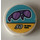LEGO White Tile 2 x 2 Round with Sunglasses price sign Sticker with Bottom Stud Holder (14769)
