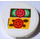 LEGO White Tile 2 x 2 Round with Tomato, Cheese and Cucumber Sticker with &quot;X&quot; Bottom (4150)