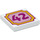 LEGO blanc Tuile 2 x 2 avec &#039;42&#039; sur Pink Background avec rainure (3068 / 38892)