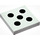 LEGO Bianco Piastrella 2 x 2 con 5 Nero Dots (Dice) con scanalatura (3068 / 84577)