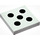 LEGO White Tile 2 x 2 with 5 Black Dots (Dice) with Groove (3068 / 84577)