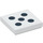 LEGO Hvit Tile 2 x 2 med 5 Svart Dots (Dice) med Rille (3068 / 84577)