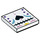 LEGO blanc Tuile 2 x 2 avec Noir Cœur et Shapes et Stiched Line avec rainure (3068 / 79131)