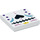 LEGO blanc Tuile 2 x 2 avec Noir Cœur et Shapes et Stiched Line avec rainure (3068 / 79131)