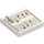 LEGO White Tile 2 x 2 with Black Music Notes and Gold Lines with Groove (3068 / 66586)