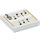 LEGO White Tile 2 x 2 with Black Music Notes and Gold Lines with Groove (3068 / 66586)