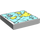 LEGO blanc Tuile 2 x 2 avec Bleu Map avec rainure (3068)