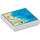 LEGO White Tile 2 x 2 with Coastline Map and X with Groove (3068 / 100888)
