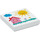 LEGO White Tile 2 x 2 with Drawing of Cloud, Sun, House, and Flowers with Groove (3068 / 98484)