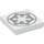 LEGO White Tile 2 x 2 with Gray Imperial Star with Groove (3068 / 104335)