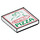 LEGO White Tile 2 x 2 with Green and Red Pizza Box Decoration with Groove (3068 / 18325)