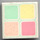 LEGO White Tile 2 x 2 with Light Yellow, Light Green, Medium Dark Pink and Light Salmon Squares Pattern with Groove (3068)