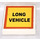 LEGO White Tile 2 x 2 with &quot;LONG VEHICLE&quot; Sticker with Groove (3068)