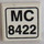 LEGO Wit Tegel 2 x 2 met &quot;MC 8422&quot; Sticker met groef (3068)