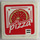 LEGO White Tile 2 x 2 with Pizza Box Pattern Sticker with Groove (3068)