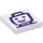 LEGO White Tile 2 x 2 with Purple Minifigure Head Drawing with Groove (3068)