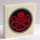 LEGO White Tile 2 x 2 with Red Logo Hydra on Black Ciecle Sticker with Groove (3068)