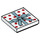 LEGO Weiß Fliese 2 x 2 mit rot Polka Dots und Blau Ribbon mit Bow mit Nut (3068 / 38374)