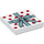 LEGO Weiß Fliese 2 x 2 mit rot Polka Dots und Blau Ribbon mit Bow mit Nut (3068 / 38374)