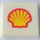 LEGO Bianco Piastrella 2 x 2 con Shell logo con scanalatura (3068)