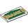 LEGO White Tile 2 x 4 with Gold and Green Bank Sign (66544 / 87079)