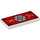 LEGO White Tile 2 x 4 with Red, Black and Gold Ninjago Decoration (45016 / 87079)