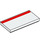 LEGO White Tile 2 x 4 with Red Stripe (87079 / 105186)