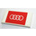 LEGO Weiß Fliese 2 x 4 mit Weiß Audi Emblem auf rot background Aufkleber (87079)