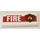 LEGO White Tile 2 x 4 with White &#039;FIRE&#039; , Fire Logo Badge and Red Stripe on White Background Sticker (87079)