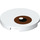 LEGO White Tile 3 x 3 Round with Eye with Brown (67095 / 68368)