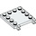 LEGO Hvit Tile 4 x 4 med Clips og Kant Knotter (66252)