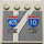 LEGO White Tile 4 x 4 with Studs on Edge with &#039;405 SOUTH&#039; and &#039;10 WEST&#039; Road Signs Sticker (6179)