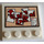 LEGO White Tile 4 x 4 with Studs on Edge with Cake List and Spider-Man Photos Sticker (6179)